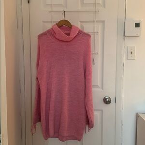 Cozy Pink Women's Sweater Dress